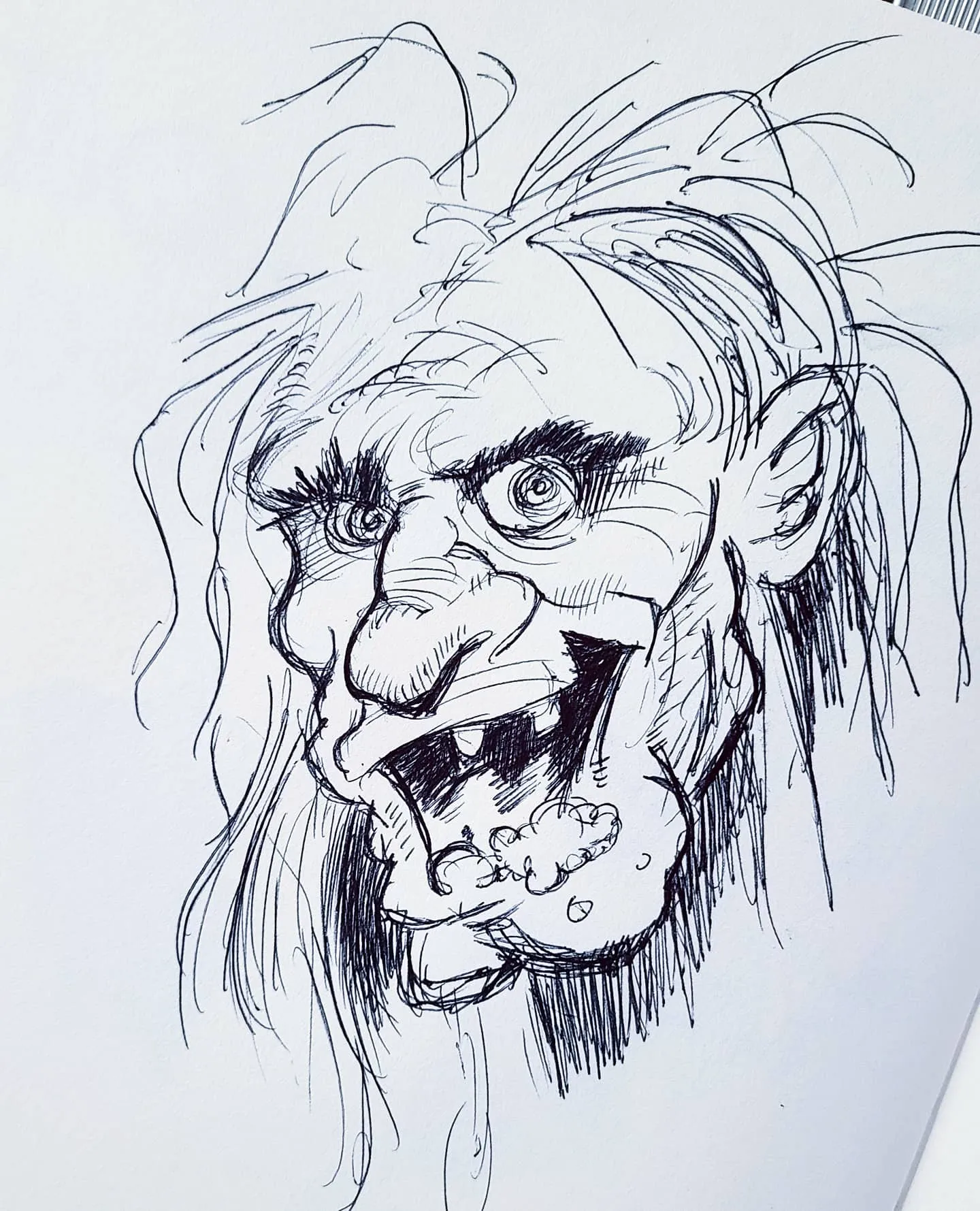 Head study after Jack Davis from one of the EC comic horror magazines.