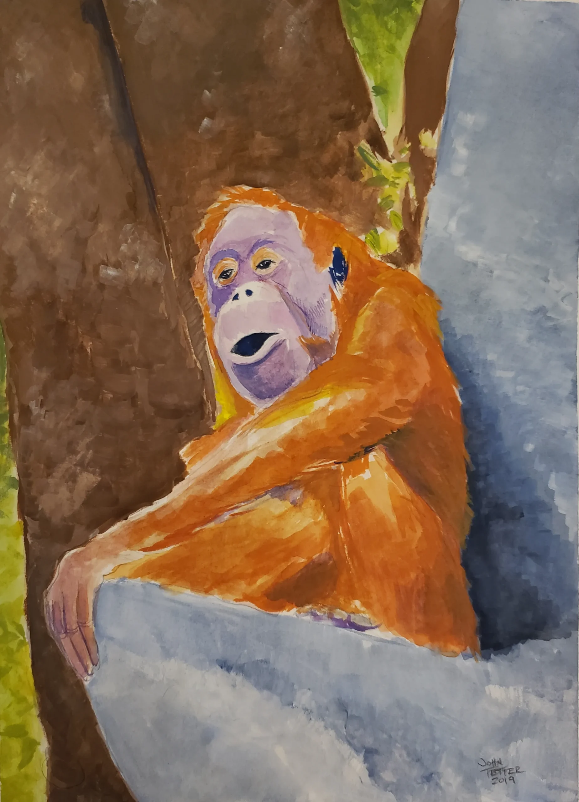 Orangutan painting in acrylic.