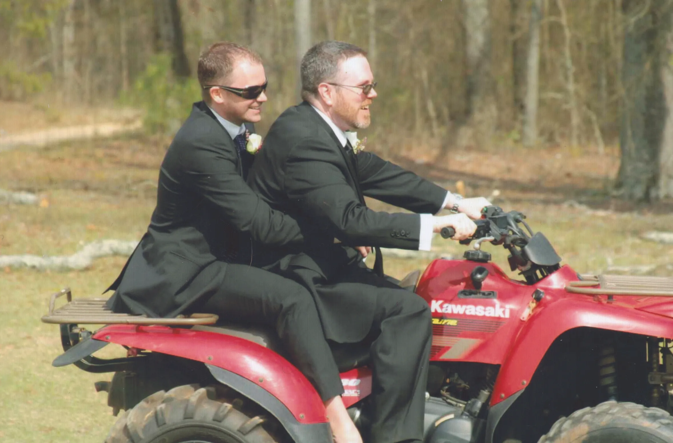 Me and my best friend Billy on a four wheeler at my wedding reception